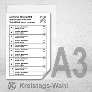 Stimmzettel Kreistagswahlen drucken Musterstimmzettel A3